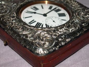 Goliath Pocket Watch and Silver Front Stand for Repair. (8)