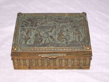 Late Victorian Trinket Box, Repousse Lid. (2)
