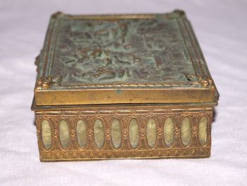 Late Victorian Trinket Box, Repousse Lid. (3)
