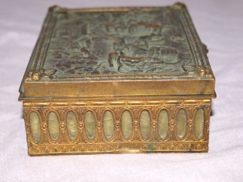 Late Victorian Trinket Box, Repousse Lid. (5)
