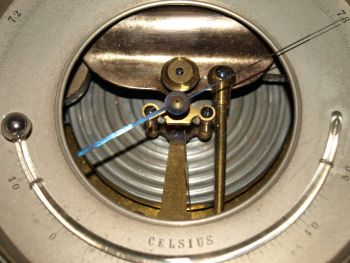 Vintage Holosteric Barometer with Curved Thermometer. (6)