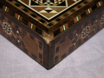 Inlaid Wooden Folding Backgammon, Chess and Draughts Board. (8)
