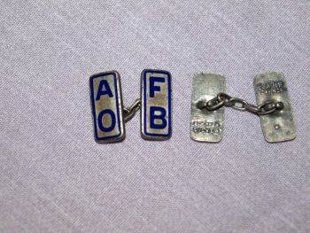AOFB Silver &amp; Enamel Cufflinks. Ancient Order of Froth Blowers. (2)