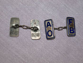 AOFB Silver &amp; Enamel Cufflinks. Ancient Order of Froth Blowers. (3)