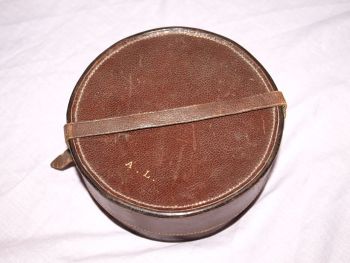 Vintage Round Leather Collar Box. (2)