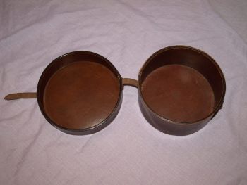 Vintage Round Leather Collar Box. (4)