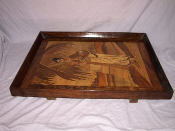 Large Marquetry Picture of an Asian Lady. (6)