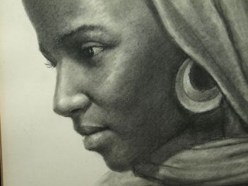 Ethiopian Woman Pencil Drawing by Adis Gebru (4)