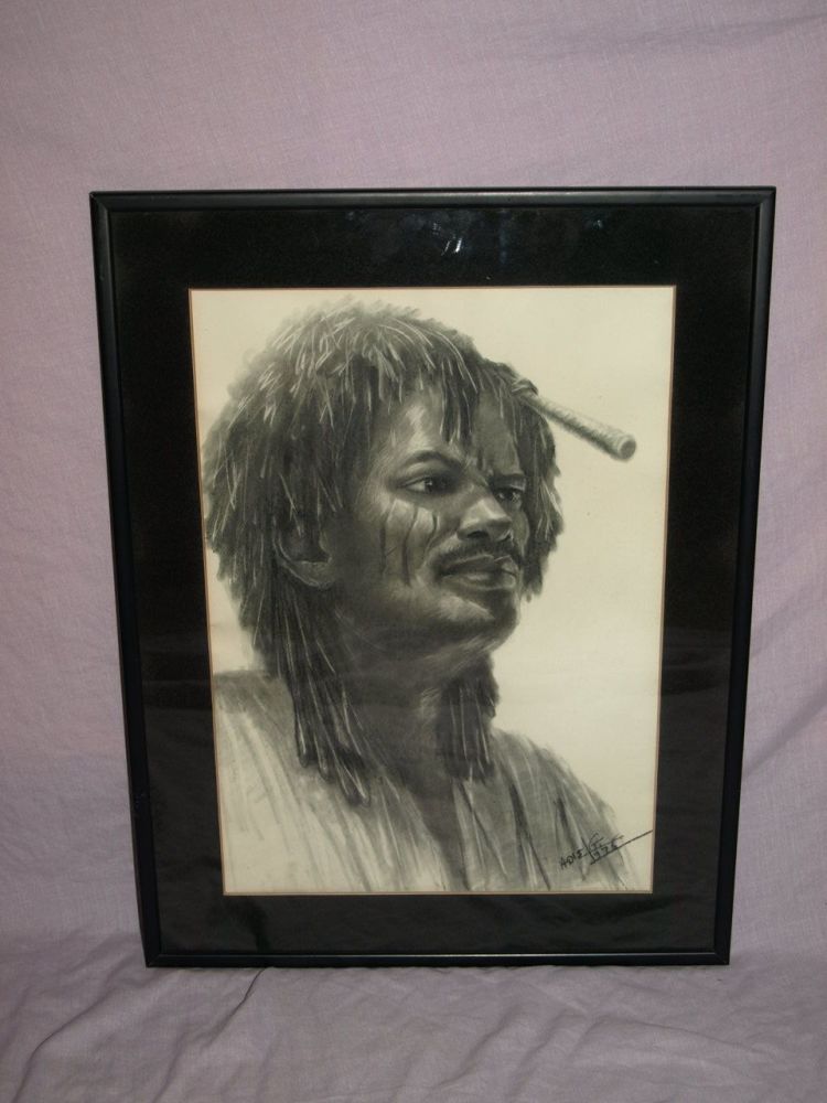 Ethiopian Man Pencil Drawing by Adis Gebru