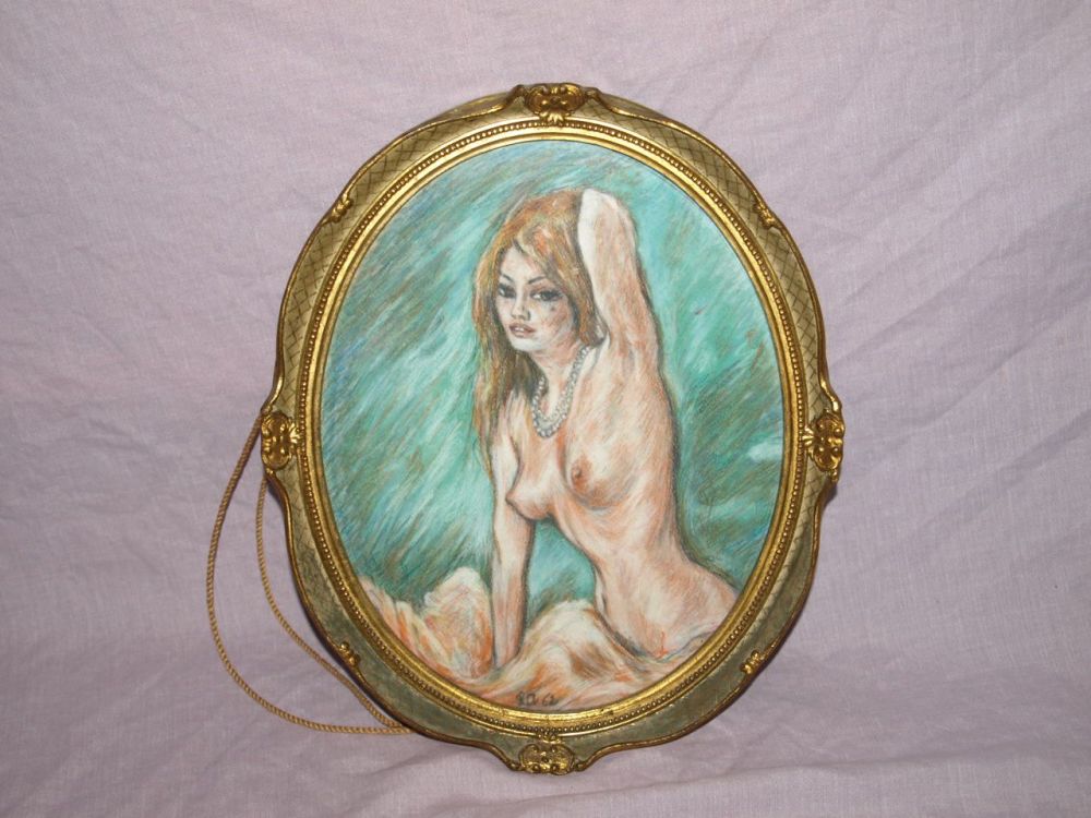 Bridget Bardot Nude Original Art, Framed. 1960s.