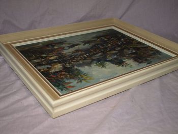 Vintage Original Oil on Canvas Painting, Thailand River Market Scene. (7)