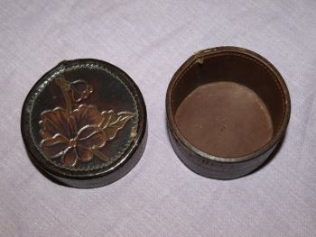 Vintage Round Leather Stud Cufflink box. (2)