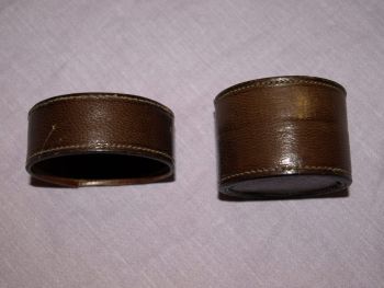 Vintage Round Leather Stud Cufflink box. (3)