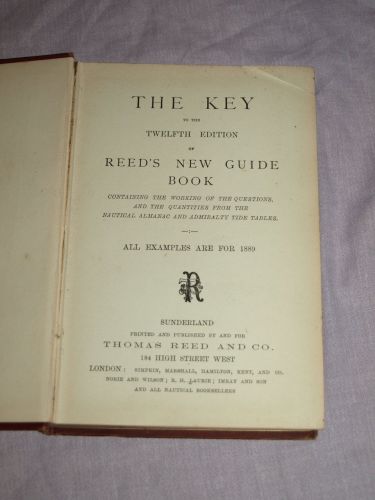 The Key To Reed&rsquo;s New Guide Book, Hardback 1889. (3)