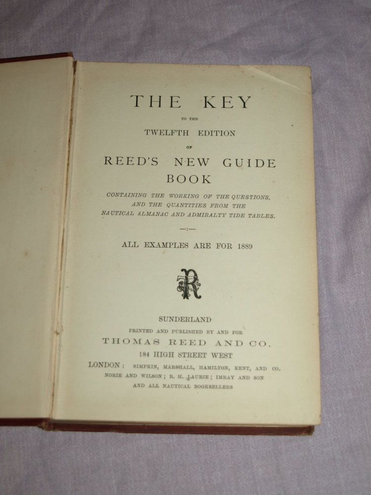 The Key To Reed’s New Guide Book, Hardback 1889.