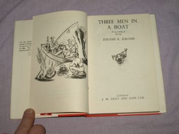 Three Men In A Boat by Jerome K Jerome Hardback Book 1960. (2)