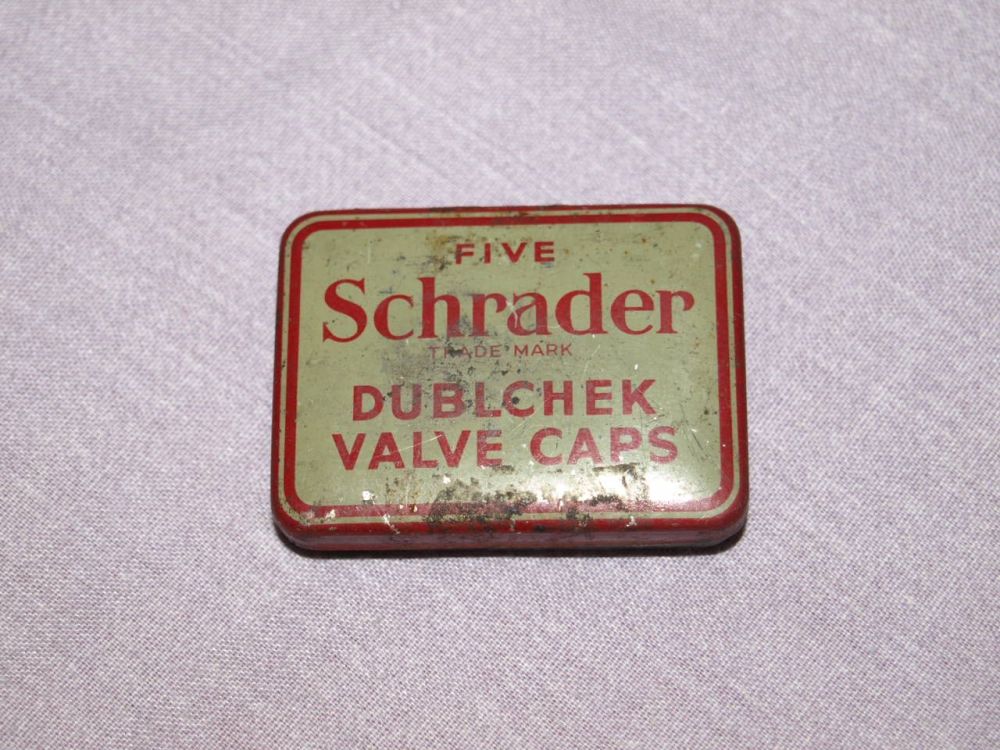 Five Vintage Schrader Dublchek Valve Caps.