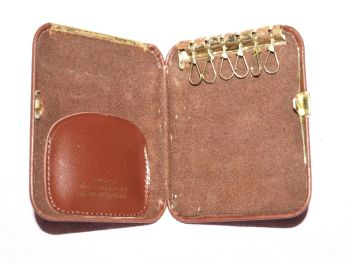 Buxton Brown Leather Key Case, Key-Tainer. (3)