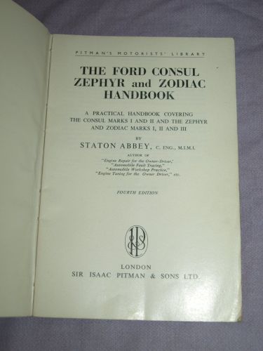 The Ford Consul, Zephyr and Zodiac Handbook. (2)