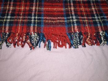 Vintage Wool Tartan Travel Rug, Picnic Blanket. (3)