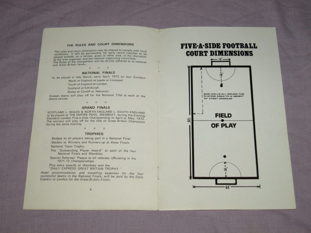 Daily Express 5 A Side Under Eighteen Football Finals Programme, 1972.