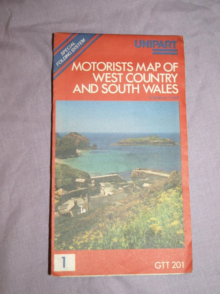Unipart Motorists Map of West Country and South Wales.