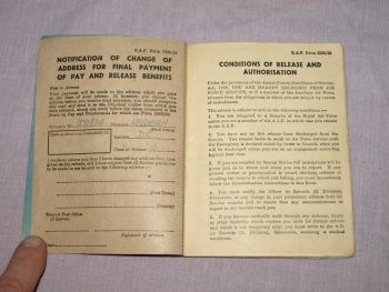 WW2 Royal Air Force Service and Release Book. (3)