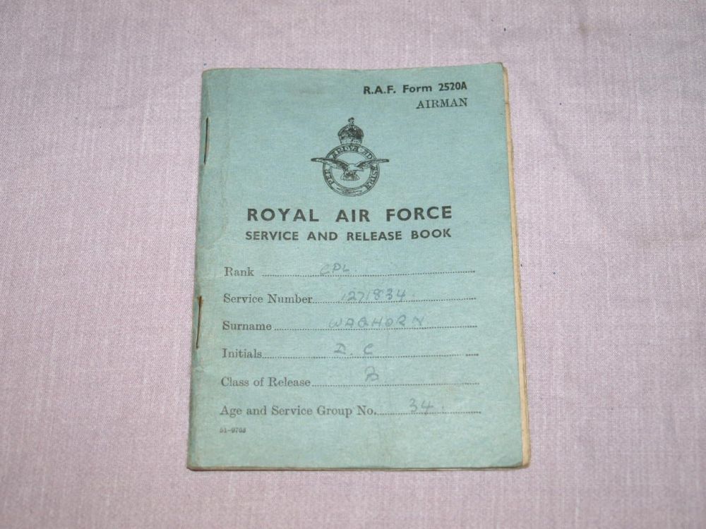 WW2 Royal Air Force Service and Release Book.