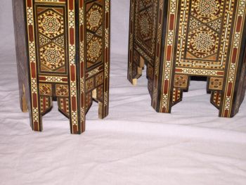 Set of 3 Moorish Hexagonal Inlaid Tables. (3)