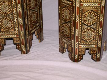 Set of 3 Moorish Hexagonal Inlaid Tables. (5)