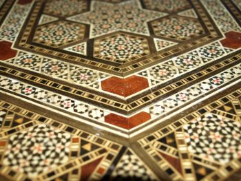 Set of 3 Moorish Hexagonal Inlaid Tables. (13)