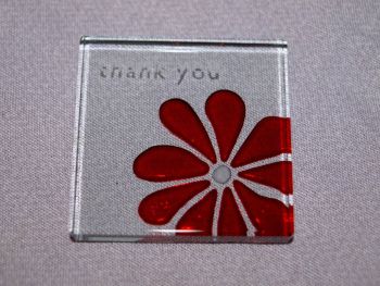 Spaceform Small Glass &lsquo;Thank You&rsquo; Token. (3)
