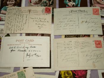 Job lot of 1930s Birthday Greetings Cards Postcards. (8)