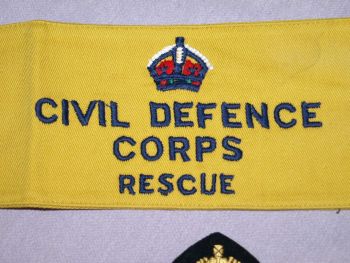 Civil Defence Corps Badge and Armbands. (3)