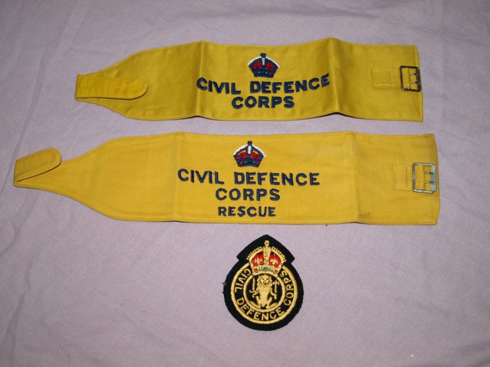 Civil Defence Corps Badge and Armbands.