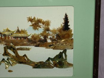 Chinese Mother of Pearl Shell 3D Picture, River Scene. (4)