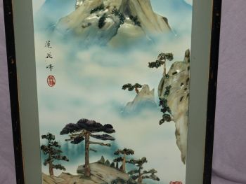 Chinese Mother of Pearl Shell 3D Picture, Mountain Scene. (3)