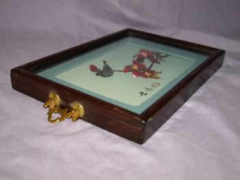 Chinese Mother of Pearl Shell 3D Picture, Bird &amp; Red Flowers. (4)