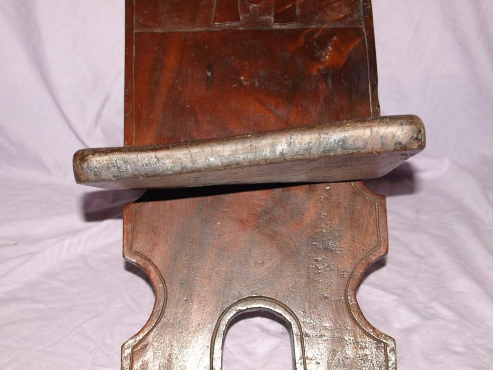 African Wooden Birthing Stool Chair, Elephant Carving