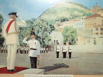 The Ceremony Of The Keys, Gibraltar 1977. Large Print by C Miers. (6)