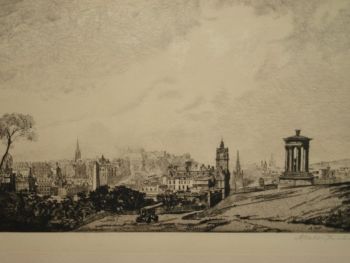 Etching of Edinburgh, Early 20th Century by A Watson Turnbull. Signed. (6)