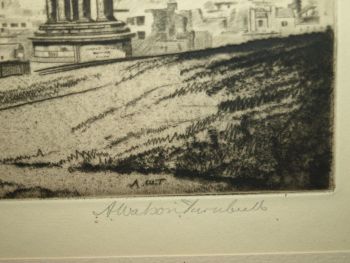 Etching of Edinburgh, Early 20th Century by A Watson Turnbull. Signed. (7)