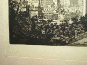 Etching of Edinburgh, Early 20th Century by A Watson Turnbull. Signed. (8)