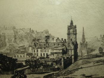 Etching of Edinburgh, Early 20th Century by A Watson Turnbull. Signed. (9)