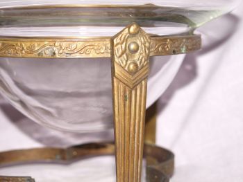 Glass Bowl with Decorative Metal Stand x 2. (4)