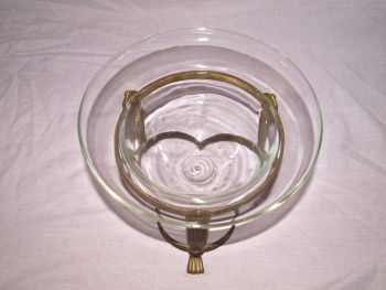Glass Bowl with Decorative Metal Stand x 2. (7)