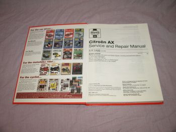 Haynes Workshop Manual Citroen AX 1987 to 1994. (3)