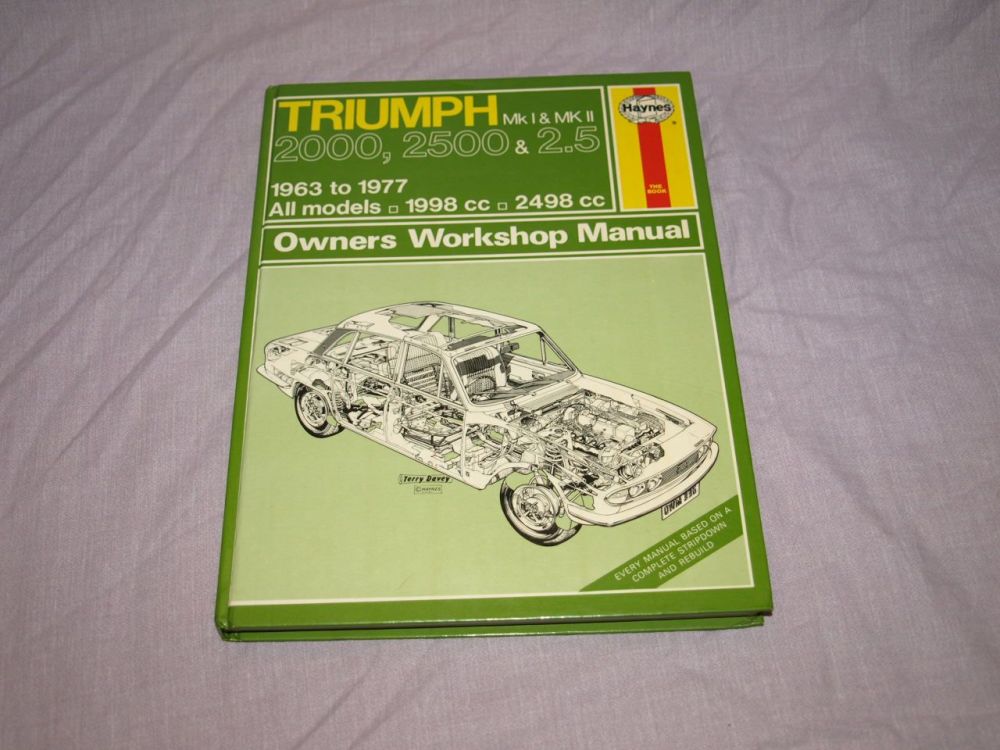 Haynes Workshop Manual Triumph 2000, 2500, 2.5 Mk1 and Mk2.