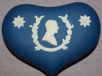 Wedgwood Jasperware Heart Shaped Trinket Box, Duke of Edinburgh. (2)