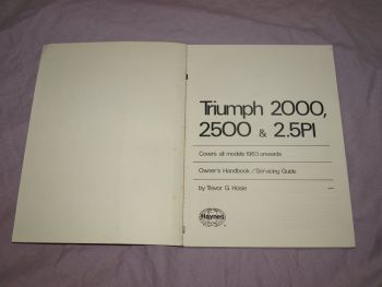 Haynes Owners Handbook Triumph 2000, 2500 &amp; 2.5PI. (3)